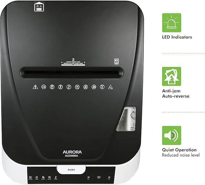 Aurora Commercial Grade 200-Sheet Auto Feed High Security Micro-Cut Paper - Image 6