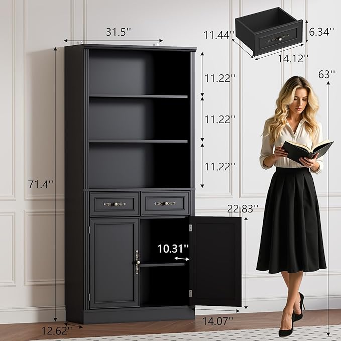 BORNOON 71.4" Tall Bookshelf - Image 2