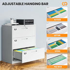 AFAIF 3 Drawer File Cabinets for Home Office, Metal Filing Cabinet - Image 5