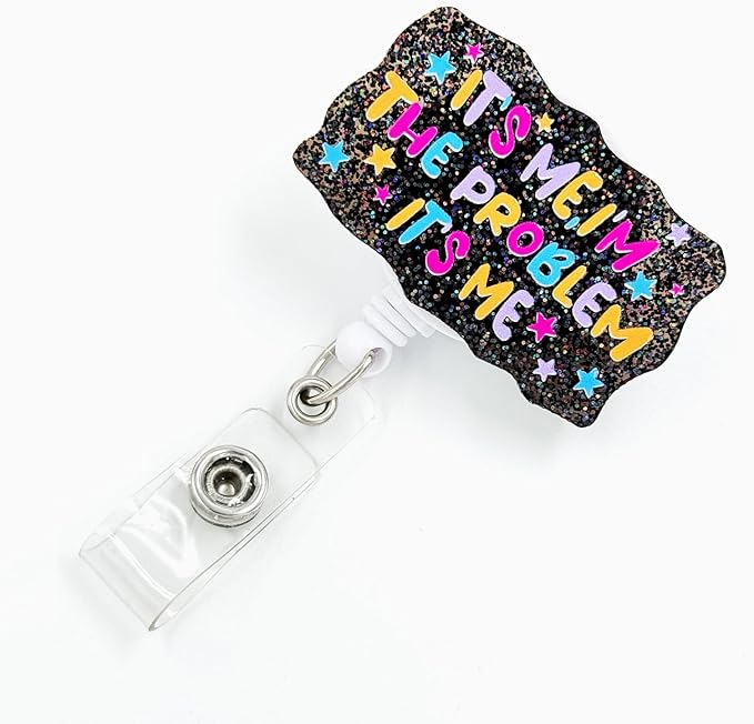 Badge Reel Retractable with ID Clip Badge Reel Holder Funny Acrylic Badge by TianZhun