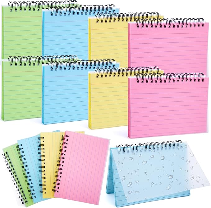 Koogel 400PCS Index Cards with Rings, 4x6 Colored Ruled Index Cards with by KOOGEL