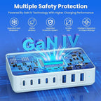 USB C Charger 300W USB C Charger Block 8-Ports GaN IV Fast Charging Station - Image 4