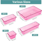 WOWBOX 25 PCS Plastic Drawer Organizer Set, 4 Sizes Desk Drawer Divider - Image 2