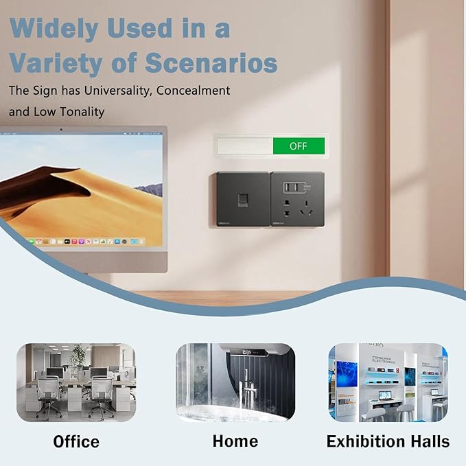 LoYinLo On Off Sign, Stainless Steel, Slider Door Indicator, Minimalist Style - Image 4