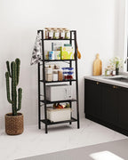 Hzuaneri Ladder Shelf, Bookshelf Bookcase, Freestanding Corner Storage Shelve - Image 5