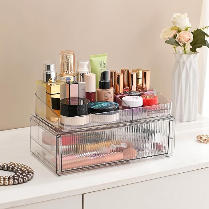 ZHIAIstackable storage drawer, transparent acrylic storage box, cosmetics and - Image 4