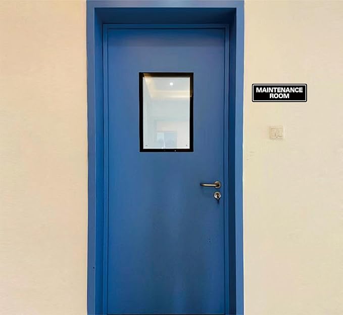 Maintenance Room Sign, Premium Durable Acrylic Material, Super Strong Adhesive - Image 4