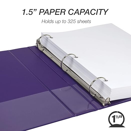 Samsill 1.5 Inch 3 Ring Binder, Made in USA, Economy Round Ring, 325 Sheet - Image 3
