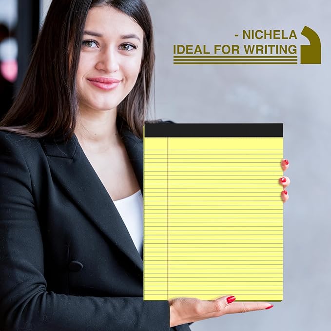 6 Pack Legal Pads 8.5" x 11" College Ruled Yellow Note Pads 8.5 x 11 Inch - Image 5