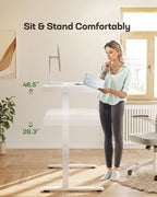 Marsail Standing Desk with Drawer, 48 x 24 inch Whole Piece Tabletop Electric - Image 6