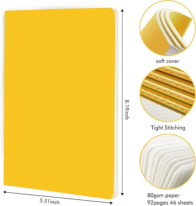 feela 8 Pack Soft Cover Journal Bulk, Notebooks College Ruled - Image 2