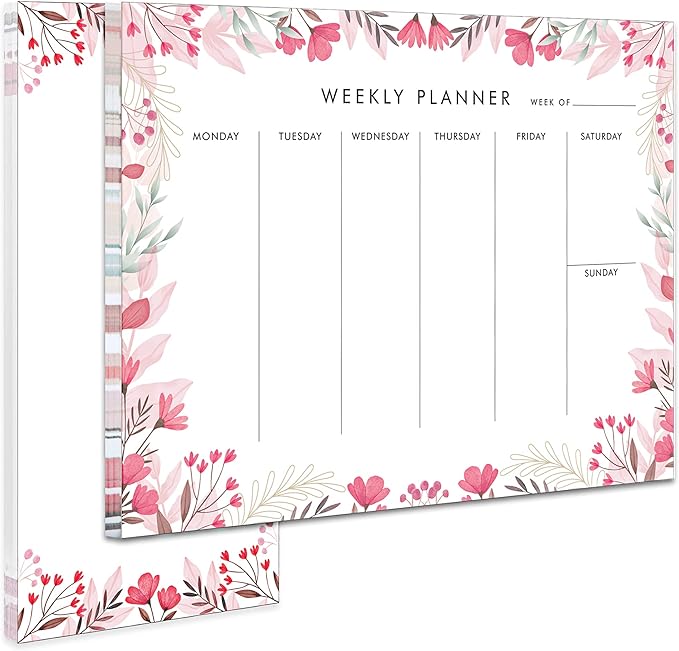 Weekly Planner Notepad Tear Off Set of 2 Weekly Calendar Pad 52 Undated To Do by Yoment-Enjoyyourmoment