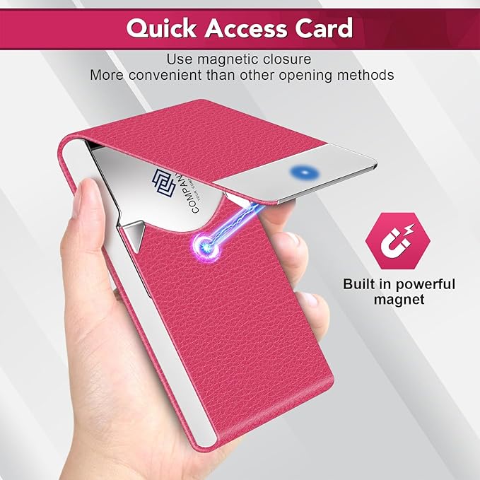 Business Card Holder with Ultra Slim Design, Business Card Case with Premium PU - Image 4