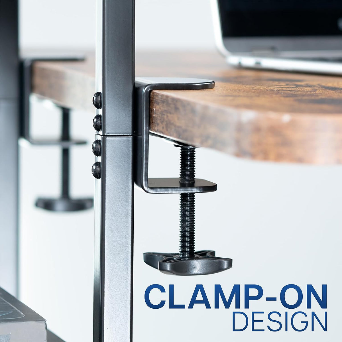 VIVO Black Clamp-on 16" Flexible Shelving Unit, DESK-SHELF2CS