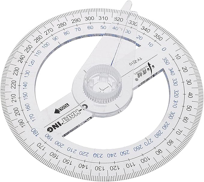 360° Protractor Pack of 5 Protactors Plastic Protractor Math Protractors Clear - Image 3
