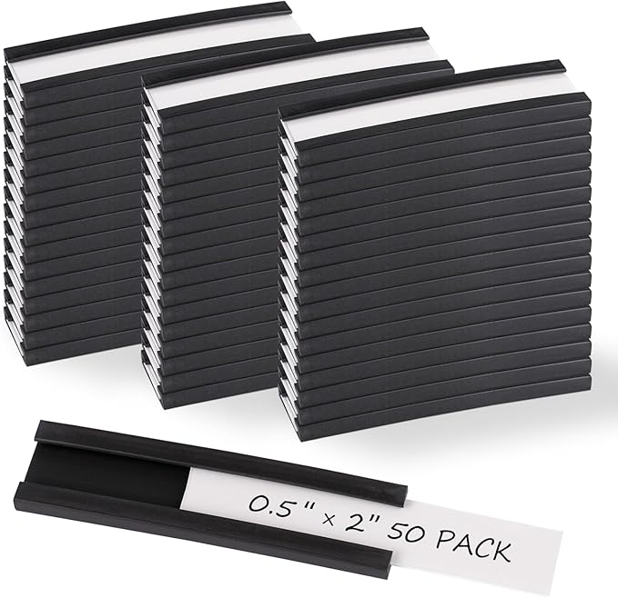 Realth C Channel Magentic Label Holders 50 Pack 0.5" x 2" by Realth