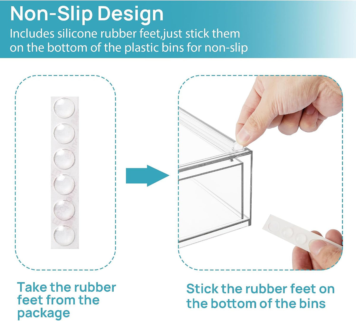 vtopmart clear stackable storage drawers, 2 pack wide, package contents