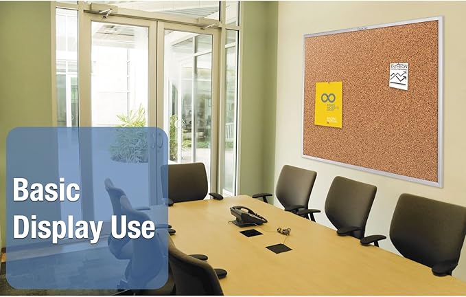 Quartet Cork Board, Bulletin Board, Aluminum Frame - Image 7