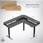 VIVO Electric 2-Tier Corner L-Shaped 63 x 55 inch Standing Desk, Height - Image 6