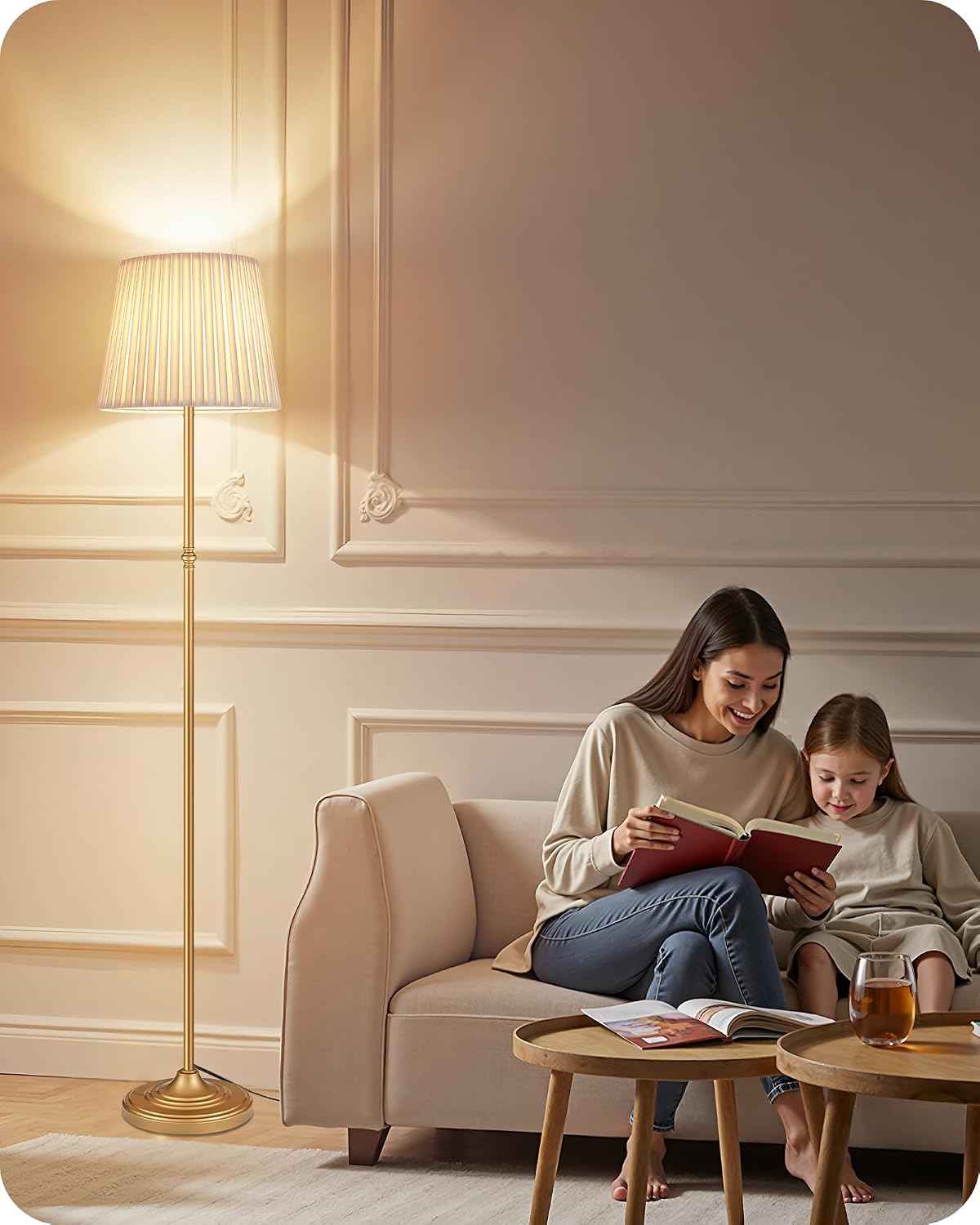 Dimmable Floor Lamp for Living Room, 68" Tall Standing Lamp, Reading Lig...