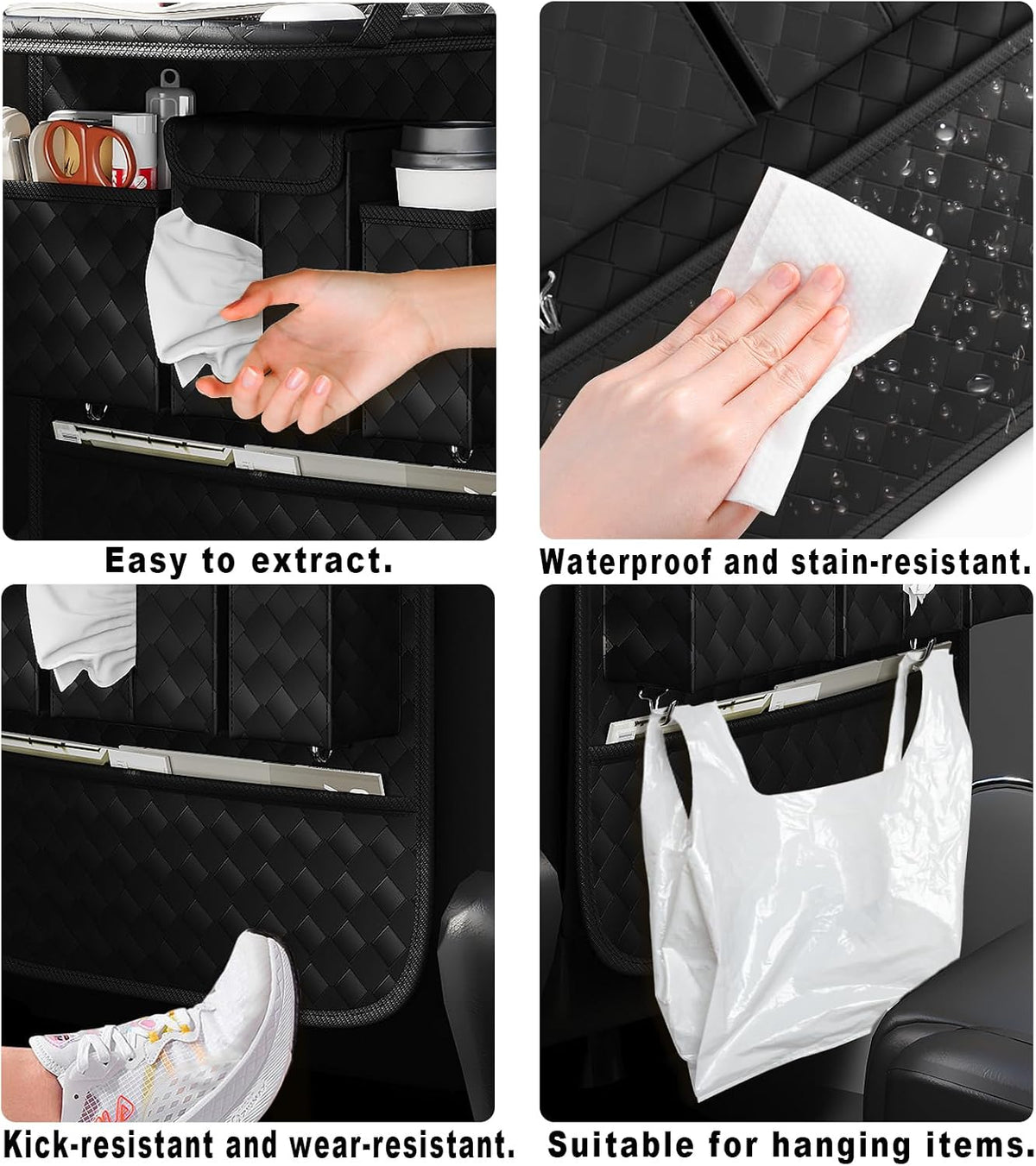 GMQ Back Seat Car Organizer 1 Pack,Backseat Organizer with Tray,Multifunction...