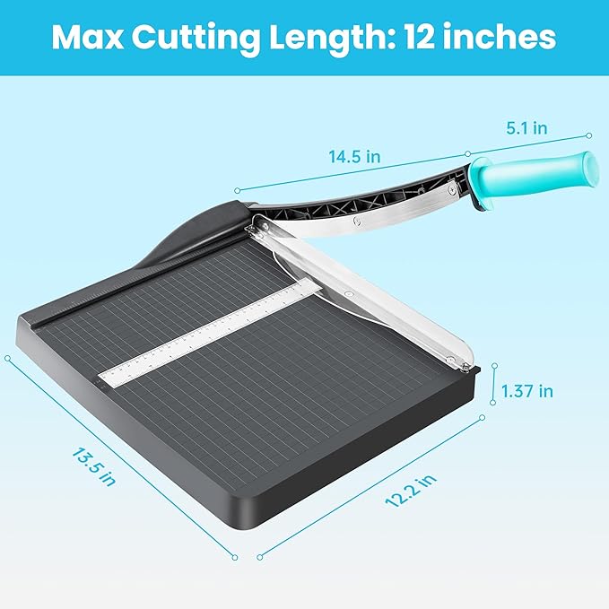 Scribanx Papercutter 12" Cut Length Guillotine Paper Cutter - Image 2