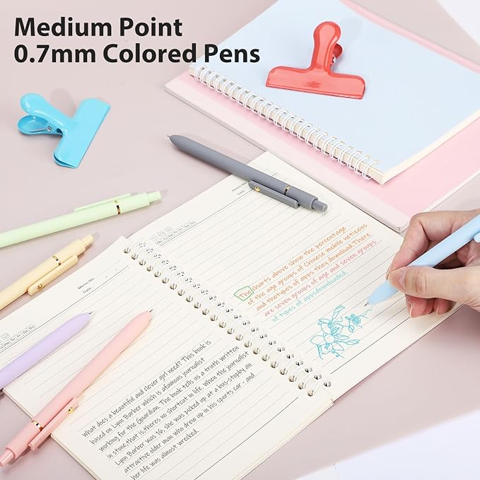 FIOVER Colored Pens, 24 Pack Colorful Gel Pens, Quick-Dry 0.7mm Medium Point - Image 4