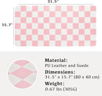 Ohocut Checkered Desk Mat, 31.5" x 15.7" Large Cute Pink Aesthetic Girl Women - Image 7