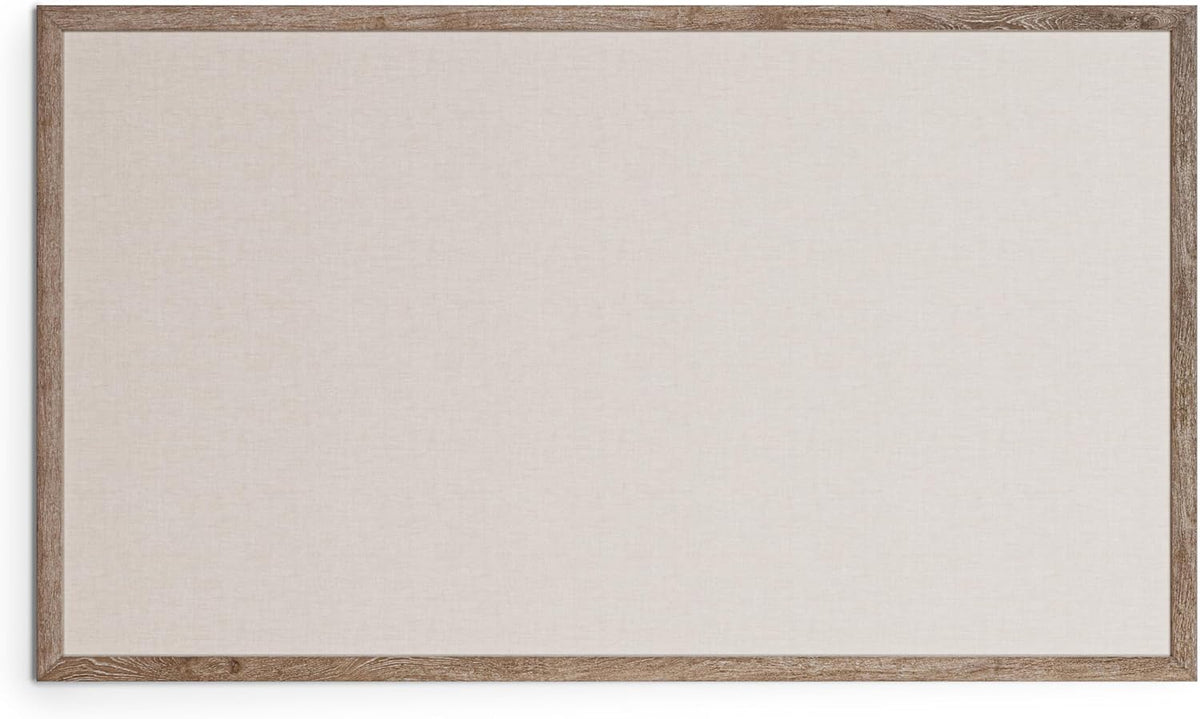 U Brands Linen Bulletin Board, 48" x 72", Rustic Wood Style Frame, ...