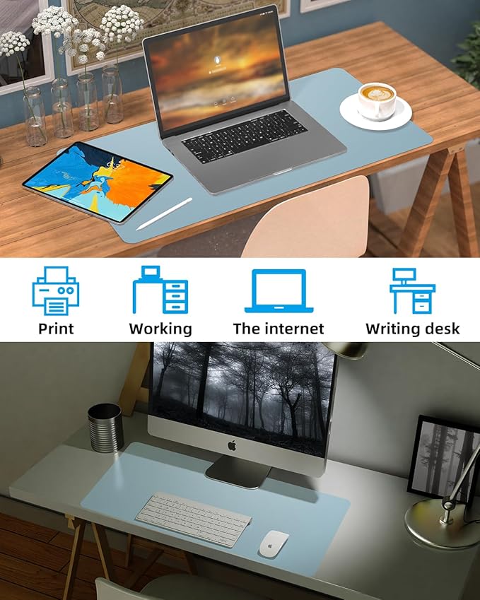 Non-Slip Desk mat, PULeather Desk Pad Protector, Office Desk Mat, Large Mouse - Image 7