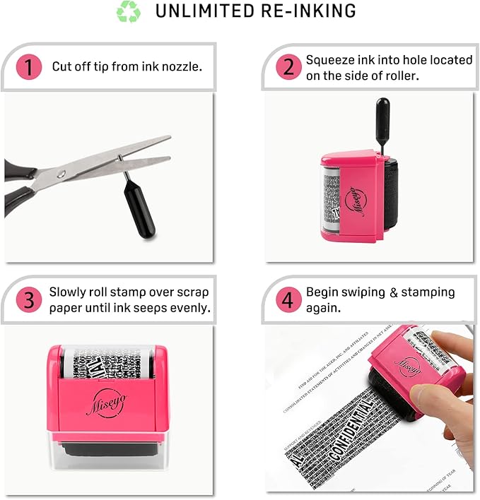 Miseyo Identity Theft Protection Roller Stamp Set - Image 4