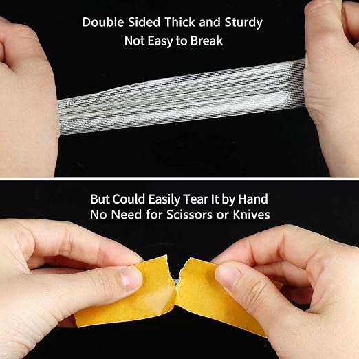 MILEQEE Double-Sided Tape Strong and Tough, 1in x 66FT, Durable Duct Cloth - Image 4