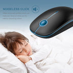 Vssoplor Wireless Mouse, 2.4G Slim Portable Computer Laptop Mouse - Image 2