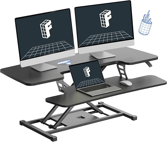 FLEXISPOT 40" Wide Standing Desk Converter Sit to Stand up Riser Height by FlexiSpot