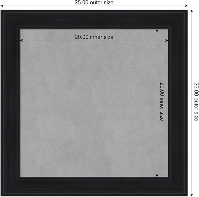 Amanti Art Black Framed Magnetic Board 25x25 Medium Vision Board - Image 2