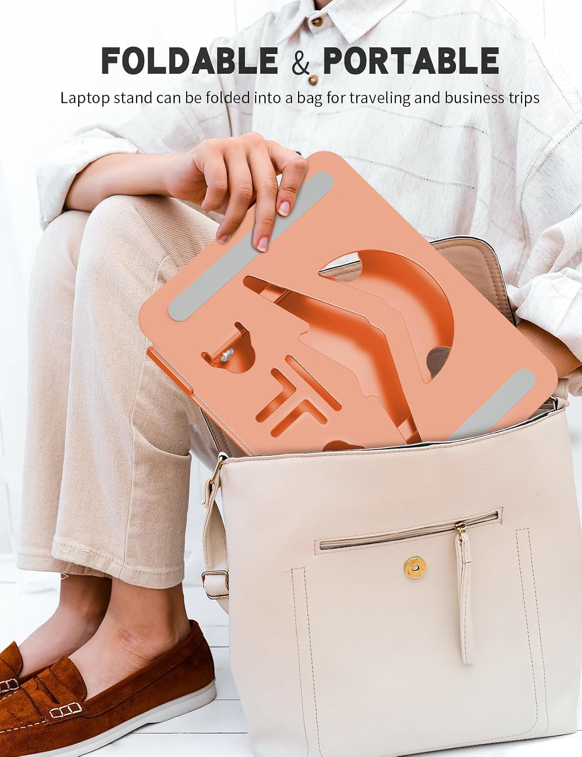 Z-Shaped Laptop Stand for Desk Fits 10"-16" Notebook, Orange