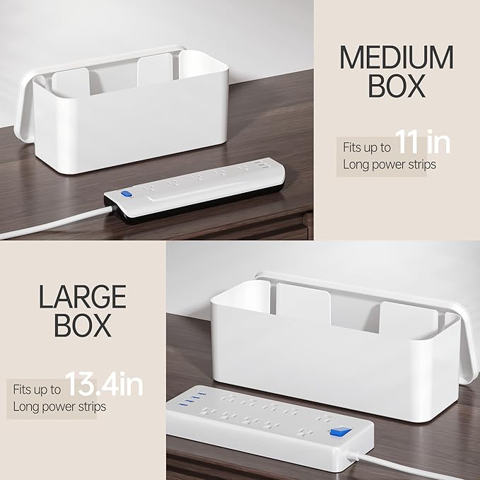 YECAYE 2 Pack Cable Management Box, Pet Friendly Cord Organizer Box - Image 6