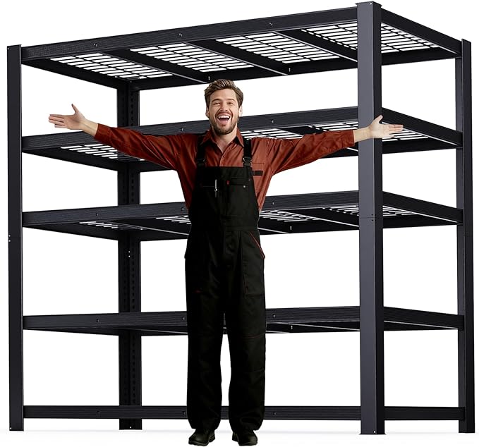 ZEUKMXOO 62" W 3050LBS Storage Shelves Unit, 5 Tier Heavy Duty Metal Shelving by Unknown