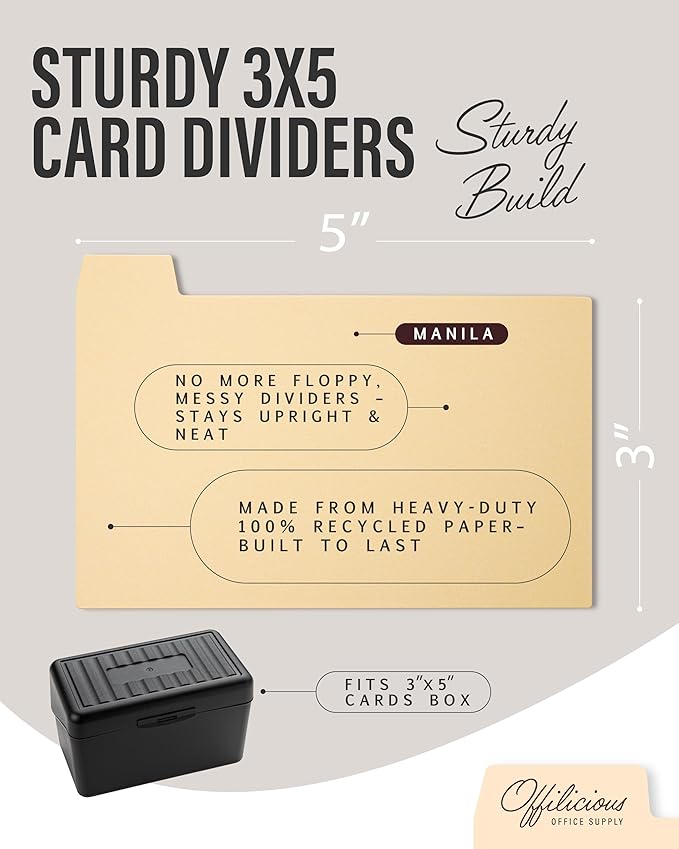 OFFILICIOUS Index Card Box 3x5 - Image 3