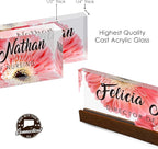 Artblox Personalized Office Desk Name Plate and Business Card Holder | Clear - Image 8