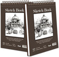 9" x 12" Sketch Book, Top Spiral Bound Sketch Pad, 2 Packs 100 Sheets Each by SketchBook