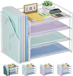 Marbrasse Desk Organizer and Accessories，4-Tier Paper Letter Tray Organizer by Marbrasse