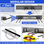 garage tool organizer wall mount, 48 inch heavy, close-up detail