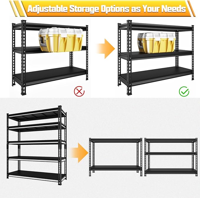 SDXYSTCE 48" W Garage Storage Shelves Heavy Duty, 2800LBS Loads Adjustable - Image 5
