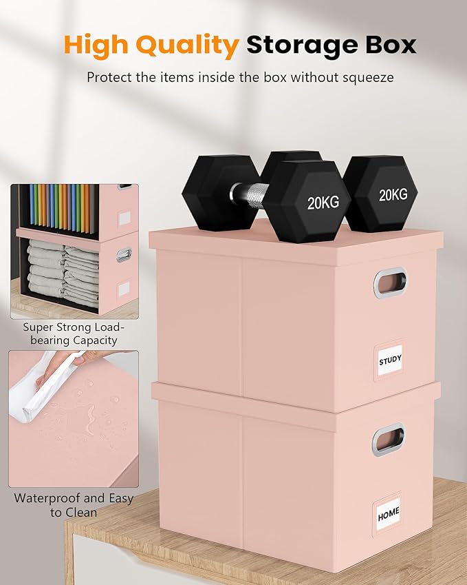 Oterri File Organizer Box with Lid, Portable Hanging File Box - Image 5