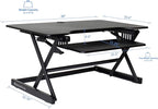 Rocelco 38" Large Height Adjustable Standing Desk Converter - Image 3