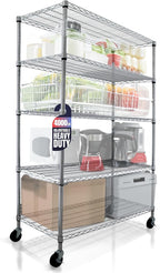 CRESCENT 48" W Storage Shelves 4000LBS Metal Shelving 5 Tier Wire Shelving Unit by CRESCENTHOUSEWARES