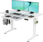 Claiks Standing Desk with Drawers, 48x24 Inch Electric Stand Up Desk