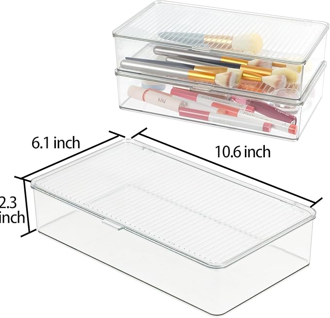 ZEXALOR Pack of 2 Clear Storage Bins - Image 2