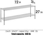 Regal Altair 18" Deep x 72" Wide x 27" Height Wire Shelving Kit | 2-Tier | NSF - Image 3
